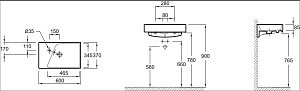 Раковина Jacob Delafon RYTHMIC 60 EXR112-00 белая купить в интернет-магазине Sanbest