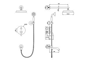Душевая система встраиваемая WONZON & WOGHAND STEAM, Черный матовый (WW-88939008-MB) купить в интернет-магазине сантехники Sanbest