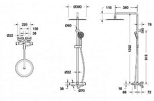 Душевая система Bravat WATERFALL F639114C-A5-RUS купить в интернет-магазине сантехники Sanbest