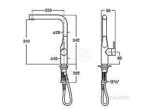 Смеситель для кухни Roca Glera 5A834DC00 купить в интернет-магазине сантехники Sanbest
