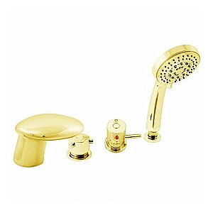 Смеситель на борт ванны RAV-Slezak DUNAJ TERMOSTAT DT271.5PZ золото купить в интернет-магазине сантехники Sanbest