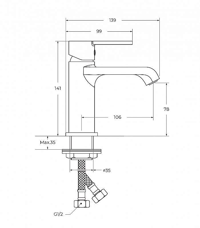 Смеситель для раковины BelBagno AURORA-LVM-CRM-W0 хром купить в интернет-магазине сантехники Sanbest