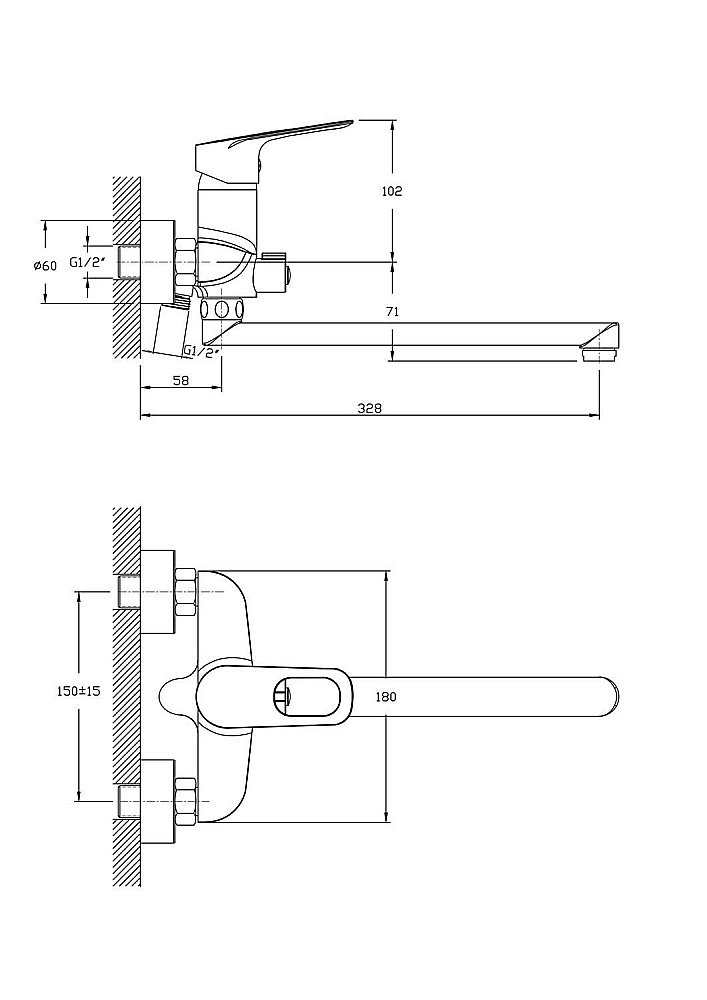 Смеситель для ванны Rush Edge ED7735-51 купить в интернет-магазине сантехники Sanbest