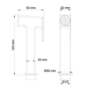 Лейка для гигиенического душа WONZON & WOGHAND Брашированное золото (WW-88PQ02-BG) Брашированное золото купить в интернет-магазине сантехники Sanbest