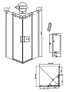 Душевой уголок Grossman Classic 300.K33.04.8080.21.10 80x80 стекло тонированное/профиль черный матовый купить в интернет-магазине Sanbest