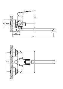 Смеситель для ванны Rush Edge ED7735-51 купить в интернет-магазине сантехники Sanbest