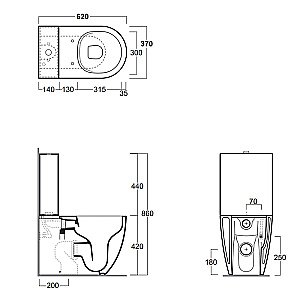 Унитаз напольный SIMAS Vignoni безободковый, с бачком, белый купить в интернет-магазине Sanbest