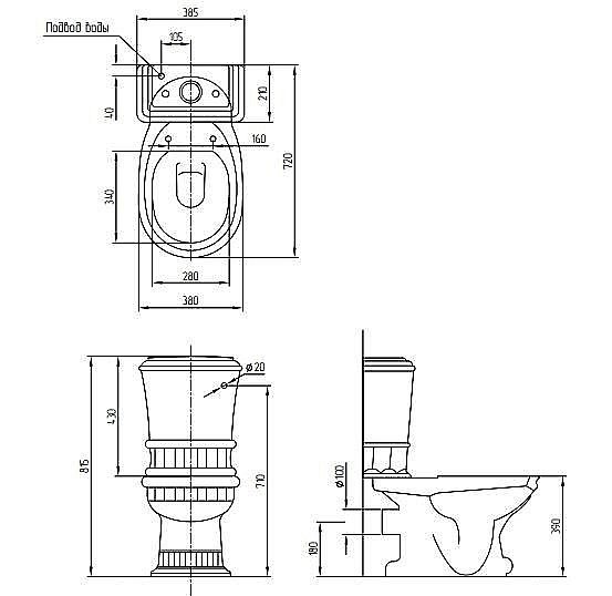 Унитаз Migliore Gianeta 31176 белый/декор золото купить в интернет-магазине Sanbest