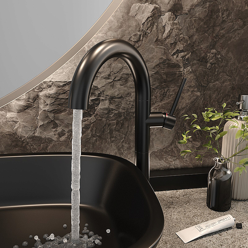 Смеситель для раковины Elghansa RADIANT XQ 16H3781-Black черный матовый купить в интернет-магазине сантехники Sanbest