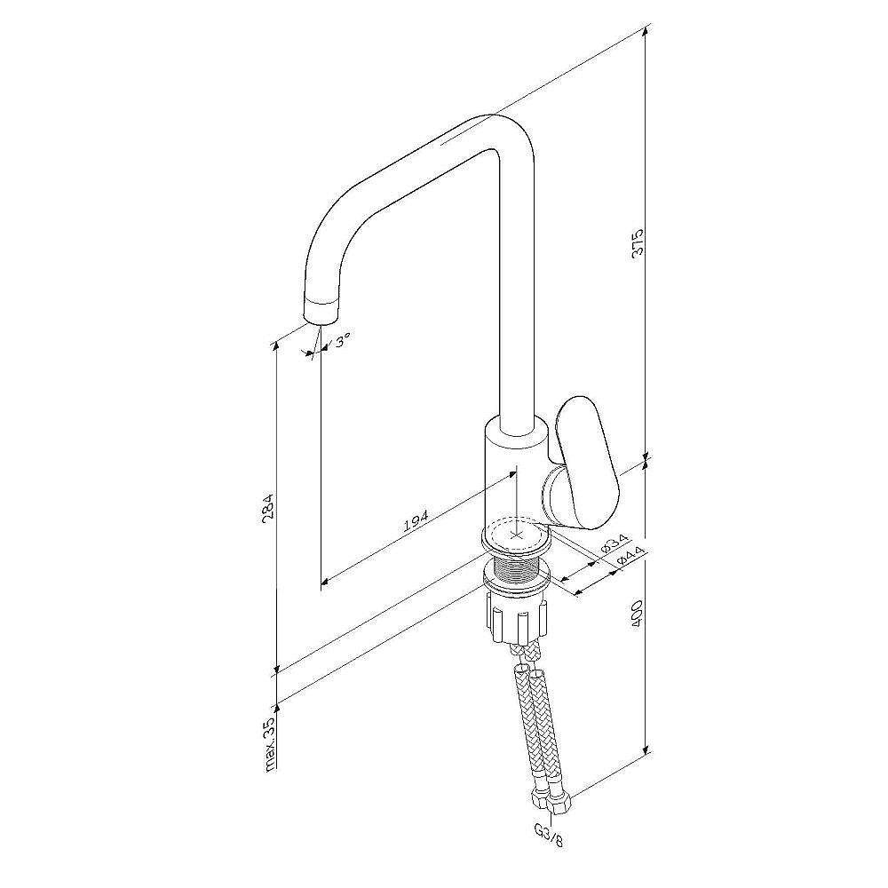 Смеситель для кухни AM.PM Like F8006000 купить в интернет-магазине сантехники Sanbest
