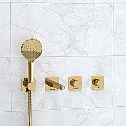 Смеситель для ванны WasserKRAFT Ems SET2860 золото купить в интернет-магазине сантехники Sanbest
