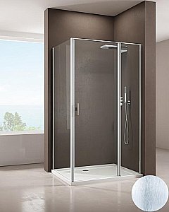 Душевой уголок Allen Brau Priority 3.31035.BA+3.31047.BA 140х100 стекло прозрачное/профиль брашированное серебро купить в интернет-магазине Sanbest