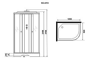 Душевая кабина Niagara Eco E120/80/13/TN 120х80 стекло тонированное/профиль хром купить в интернет-магазине Sanbest