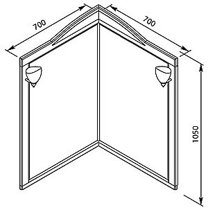Зеркало угловое Aquanet Луис 70 белое в ванную от интернет-магазине сантехники Sanbest