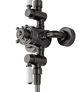 Душевая система с термостатом WONZON & WOGHAND RETRO, Темный графит (WW-B3041-BGG) купить в интернет-магазине сантехники Sanbest