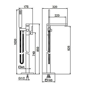 Смеситель для ванны Webert Pegaso PE851101010 золото купить в интернет-магазине сантехники Sanbest