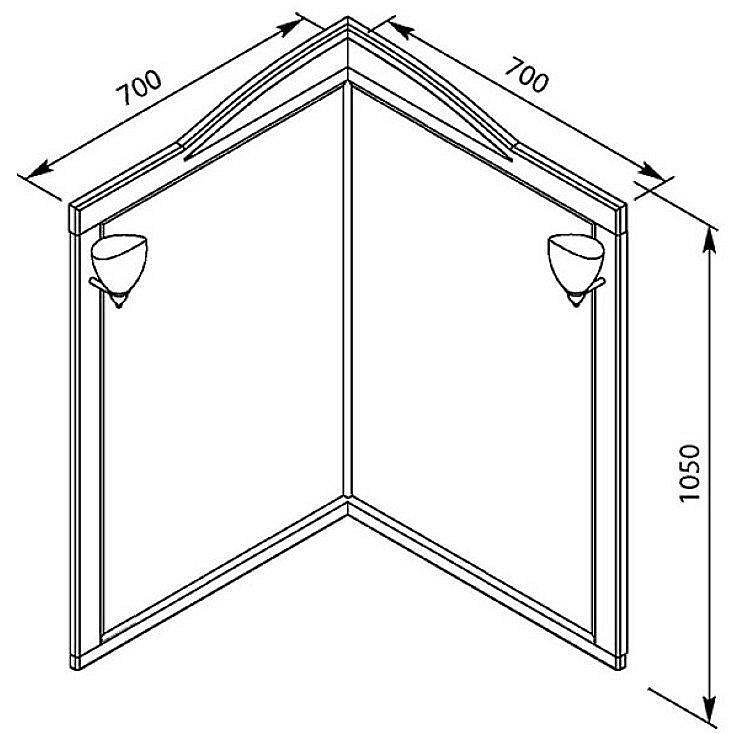 Зеркало угловое Aquanet Луис 70 белое в ванную от интернет-магазине сантехники Sanbest