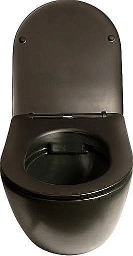 Унитаз подвесной SantiLine SL-5018MB безободковый, с крышкой микролифт, черный матовый купить в интернет-магазине Sanbest