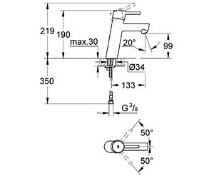 Смеситель для раковины Grohe Concetto new 23451001 купить в интернет-магазине сантехники Sanbest