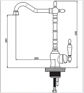 Смеситель для кухни GPD Retro MTE180-S-R купить в интернет-магазине сантехники Sanbest
