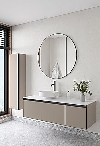 Тумба с раковиной и столешницей Armadi Art QUATRO 2 120 DAPHNE/профиль ANTHRACITE для ванной в интернет-магазине Sanbest