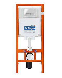 Унитаз подвесной BelBagno Sfera BB046CHR безободковый, с крышкой микролифт, с инсталляцией и кнопкой хром купить в интернет-магазине Sanbest