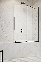 Шторка для ванны Radaway Furo Black PND II 120 стекло прозрачное/профиль черный матовый купить в интернет-магазине Sanbest
