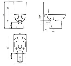 Унитаз Cersanit CITY S-KO-CIT011-3/5-COn-S-DL-w купить в интернет-магазине Sanbest