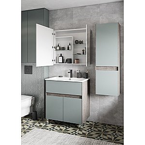 Тумба с раковиной Акватон Форест 75 дуб рошелье/сумеречный голубой для ванной в интернет-магазине Sanbest