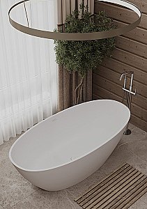 Ванна из искусственного камня Allen Brau Krion Neo Oval 2.35003.21 170x80 белая матовая купить в интернет-магазине Sanbest