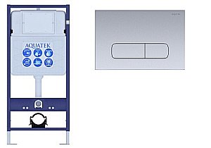 Инсталляция для унитаза Aquatek Standart INS-0000012 с кнопкой KDI-0000014 хром матовый купить в интернет-магазине сантехники Sanbest