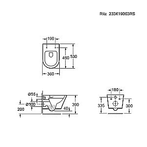 Унитаз подвесной Ambassador Ritz 233K19003RS безободковый, с крышкой микролифт, белый купить в интернет-магазине Sanbest
