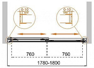 Шторка для ванны Cezares TANDEM-SOFT-VF-2-180/145-C-GM-IV оружейная сталь купить в интернет-магазине Sanbest