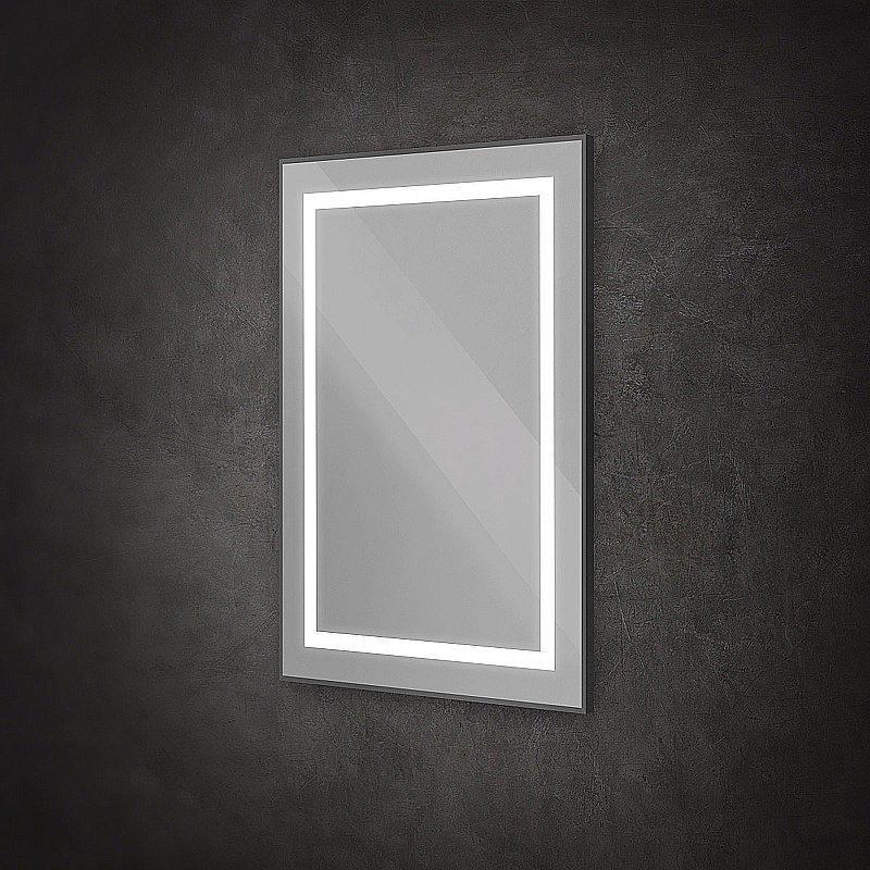 Зеркало BelBagno Kraft SPC-KRAFT-500-800-SENS-NERO черный в ванную от интернет-магазине сантехники Sanbest