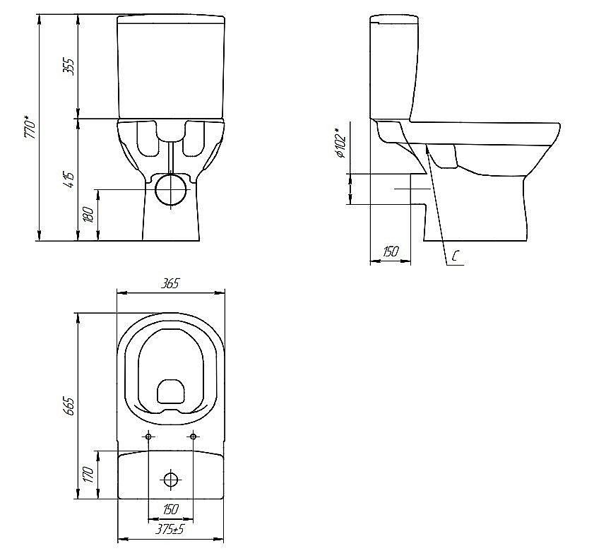 Унитаз Cersanit CITY Clean On 011 3/5 DPL EO slim с крышкой микролифт, с бачком, безободковый купить в интернет-магазине Sanbest
