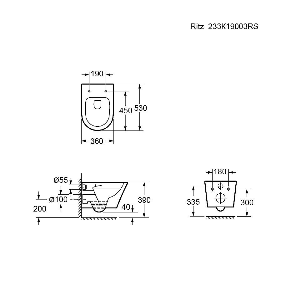 Унитаз подвесной Ambassador Ritz 233K19003RS безободковый, с крышкой микролифт, белый купить в интернет-магазине Sanbest
