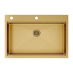 Кухонная мойка Paulmark VAST-PRO PM707551-BG брашированное золото купить в интернет-магазине сантехники Sanbest