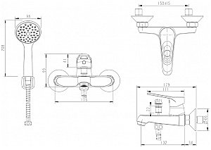 Смеситель для ванны Bravat ECO-D F693158C-B купить в интернет-магазине сантехники Sanbest