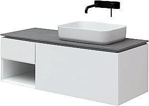 Тумба с раковиной Allen Brau INFINITY 120 1+1 белая матовая для ванной в интернет-магазине Sanbest