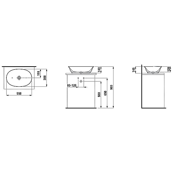 Раковина Laufen New Classic 8.1285.2.400.112.1 белая купить в интернет-магазине Sanbest