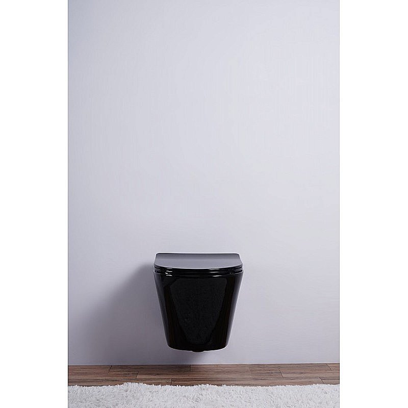 Унитаз подвесной Esbano CLAVEL ESUPCLAVB безободковый, с крышкой микролифт, черный купить в интернет-магазине Sanbest