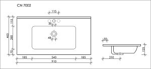 Тумба с раковиной Sancos Cento CN90W белый глянец для ванной в интернет-магазине Sanbest