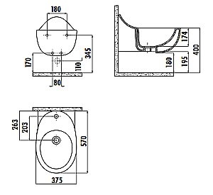 Биде подвесное Creavit Foglia FG510-00CB00E купить в интернет-магазине Sanbest