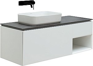 Тумба с раковиной Allen Brau INFINITY 120 1+1 белая матовая для ванной в интернет-магазине Sanbest