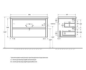 Тумба с раковиной Cezares RELAX 100 Bianco Lucido для ванной в интернет-магазине Sanbest
