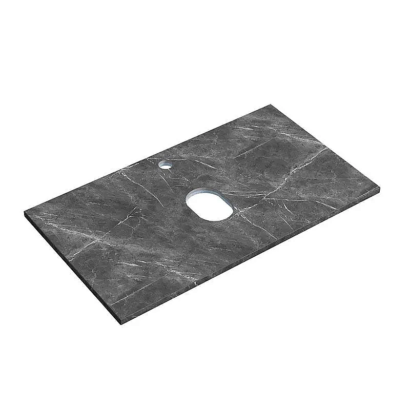 Столешница Sancos 80 TT80A1X с отверстием под смеситель, черная для ванной в интернет-магазине сантехники Sanbest