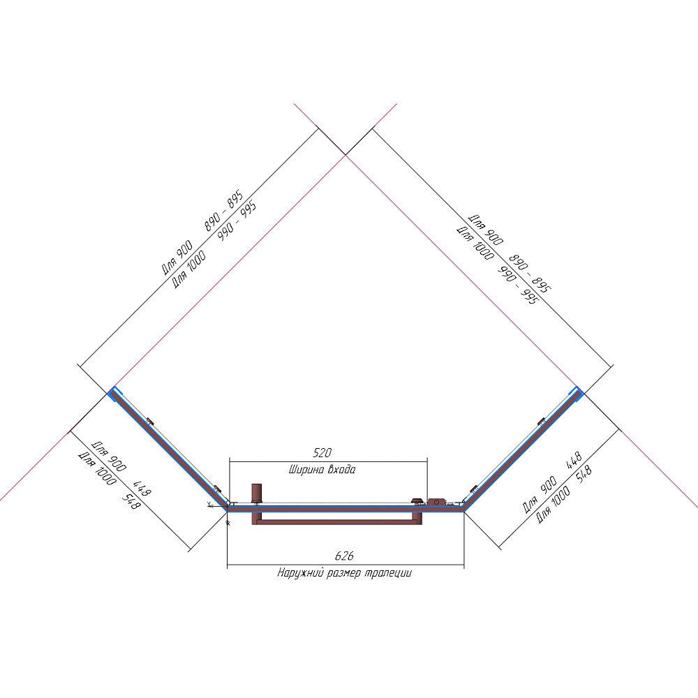 Душевой уголок RGW Hotel HO-081B 90x90 купить в интернет-магазине Sanbest