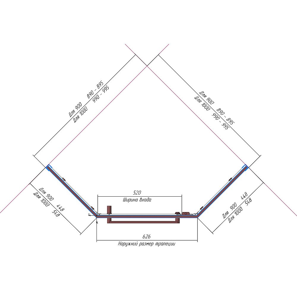 Душевой уголок RGW Hotel HO-081B 90x90 купить в интернет-магазине Sanbest