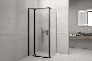 Душевой уголок Royal Bath HPVD RB9100HPVD-C-BL 100х90 матовое стекло/черный профиль купить в интернет-магазине Sanbest