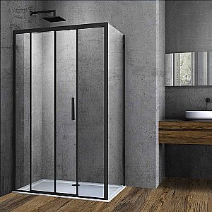 Душевой уголок Vincea Soft VSR-3SO9013CLB 130х90 стекло прозрачное/профиль черный купить в интернет-магазине Sanbest